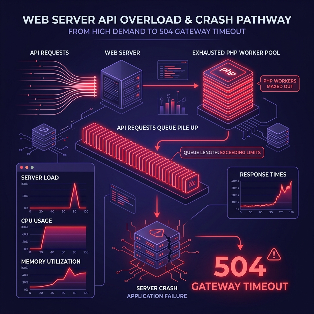 Web Server API Overload and Exhaustion Path